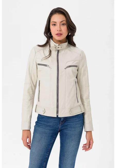 Кожено яке Oxana с капитонирани зони