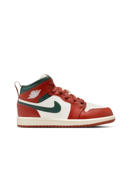 Маратонки  Jordan 1 Mid PS 52529 - Червен/Зелен/Бежов