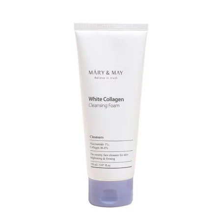 Mary and May White Collagen Cleansing Foam почистваща пяна за лице с морски колаген