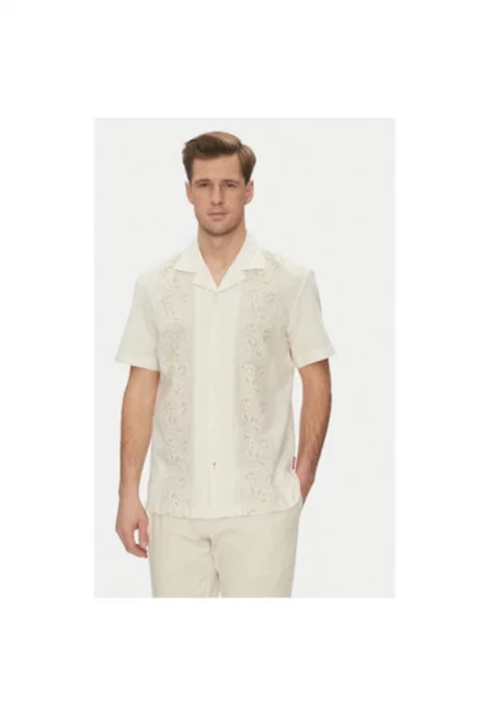 Мъжка риза  10019529 30045980 - памук - бежово - Бежов