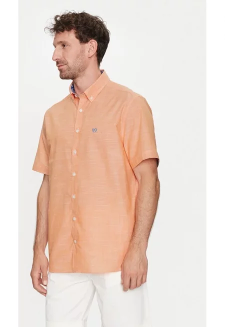 Мъжка риза -  768348 - оранжева - памук