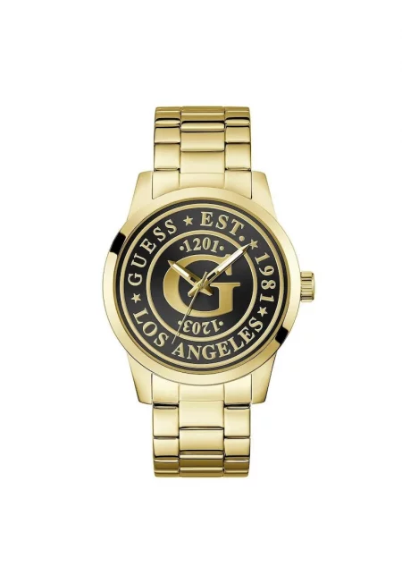 Мъжки часовник  модел GW0888G2 - кварцов механизъм - черна каса - златна стоманена каишка - 44 мм - 5ATM