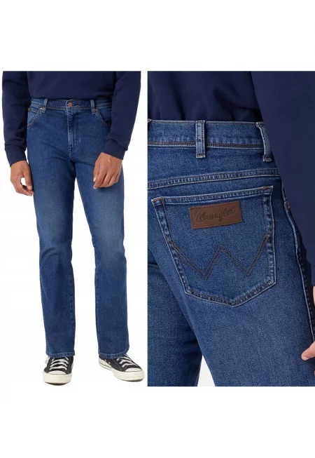 Мъжки дънки Wrangler  821 - прави - тъмносини - W32 L34