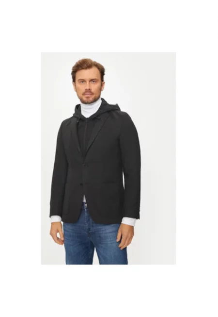Мъжко яке -  304305443 - Полиестер/Памук - Черно