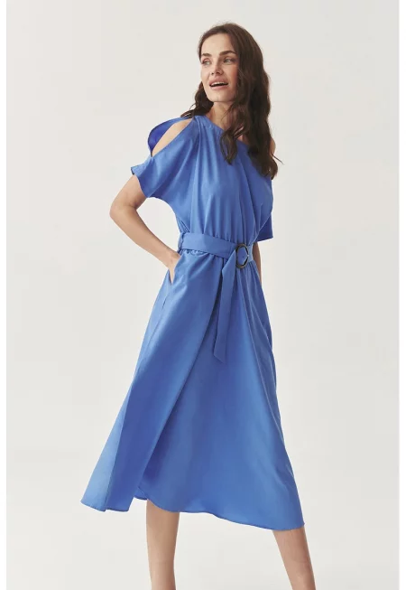 Миди рокля с лен и лиосел