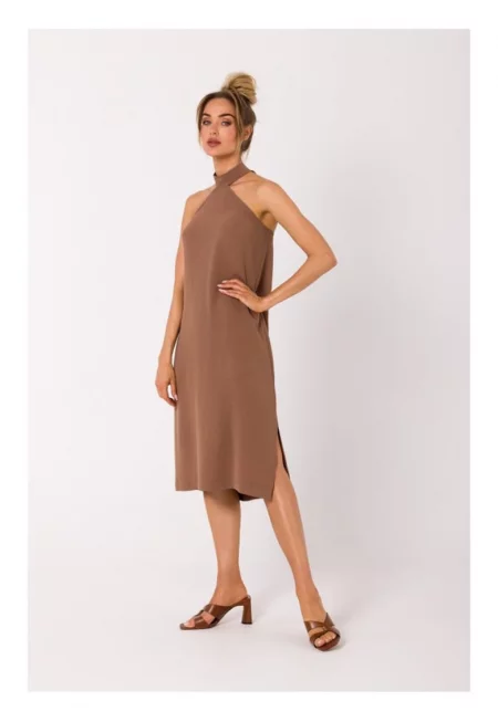 Многослойна рокля - полиестер/еластан - без подплата - синя - M