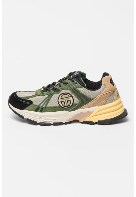 Мрежести спортни обувки Winter Marathon с велур - Черен/Аква зелено/Крем