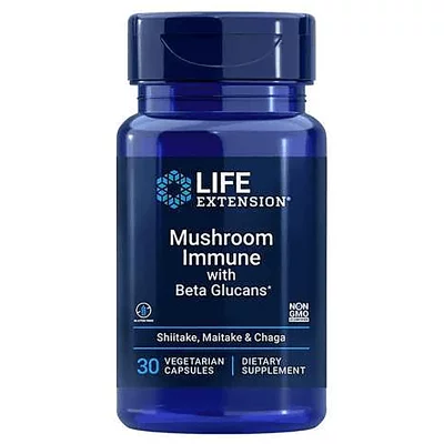 Mushroom Immune with Beta Glucans / Медицински гъби и бета глюкани, 30 капсули