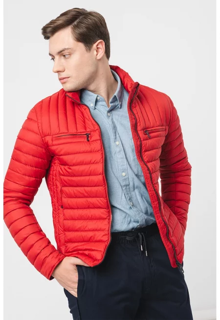 Олекотено яке с вата от патешки пух - Червен
