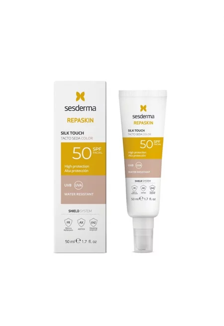 Оцветен крем за лице със слънцезащита SPF50 Silk Touch Color Repaskin  50 мл