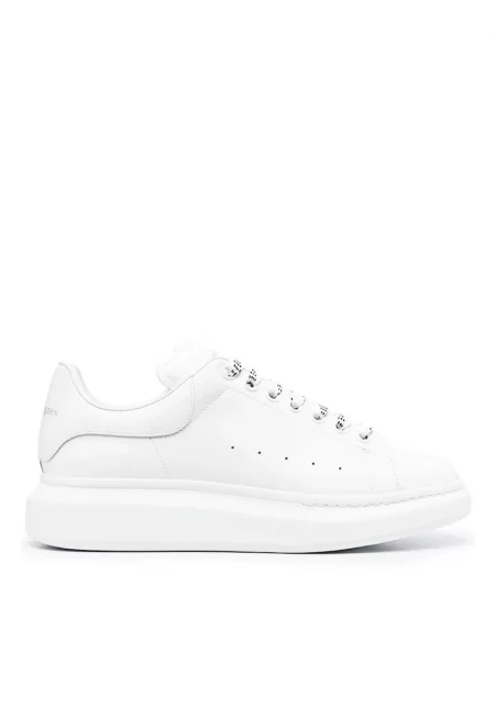 Oversized кожени мъжки кецове Full White - Бял