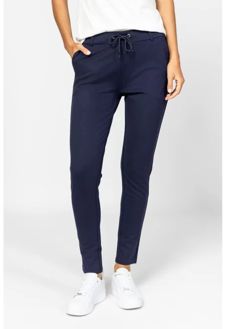 Панталон с връзки и джобове - Ултрамарин синьо