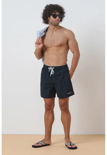 Плувни шорти с регулируема талия - Бял/Ултрамарин синьо