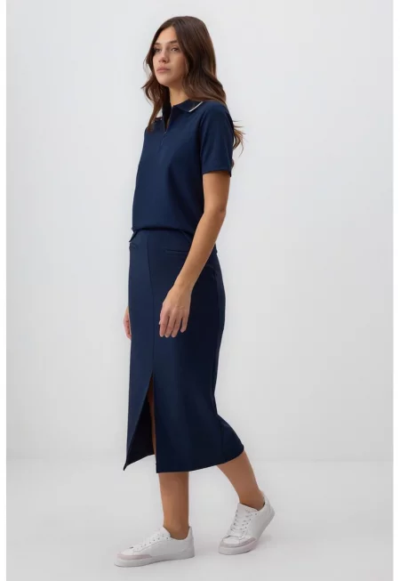 Пола тип молив с модал с цепка - Ултрамарин синьо