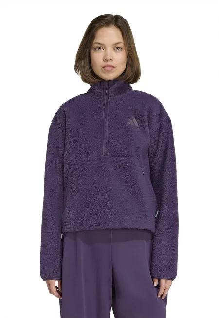 Поларен суитшърт с къс цип