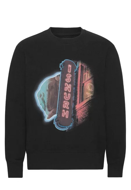 Пуловер regular fit с принт и лого Isnurh ISN1 - Черен