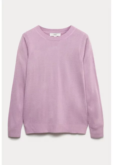 Пуловер с овално деколте