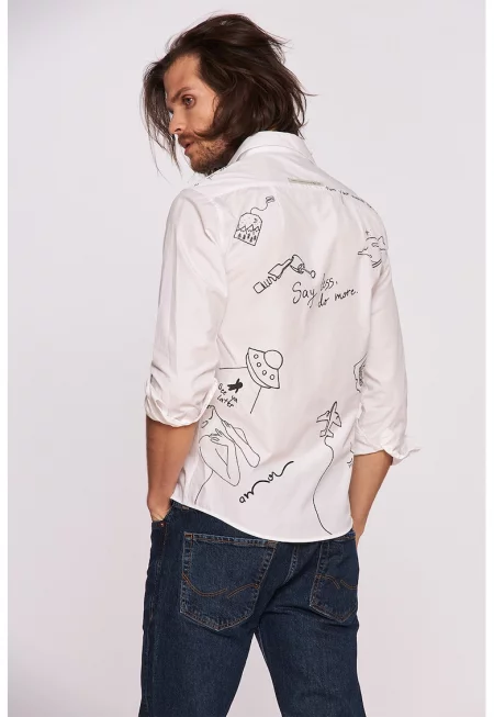 Риза от памук с шарка