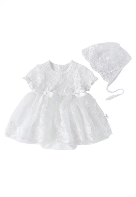 Рокля за малки момичета с бяла шапка Paloma