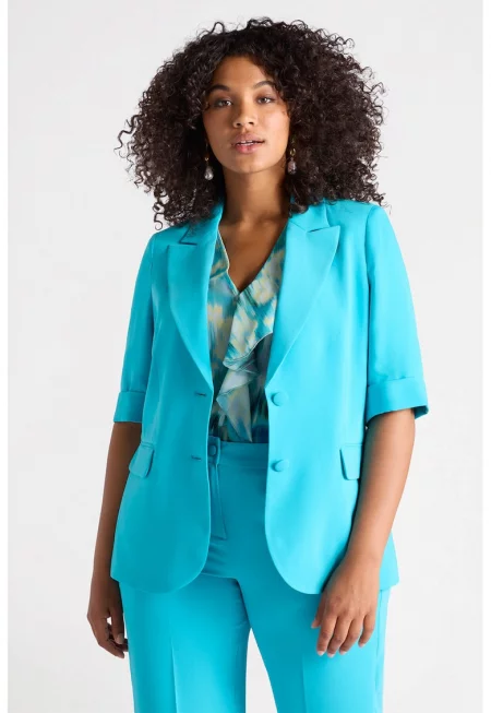 Сако с къси ръкави - Светлосин