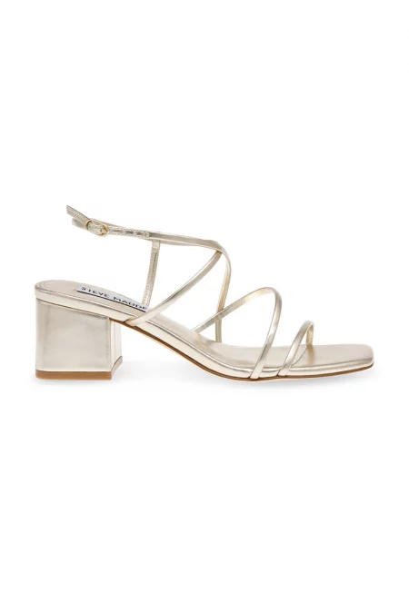 Сандали Remmi с масивен ток и каишки - Златист