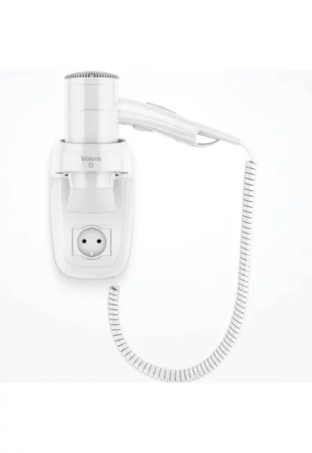 Сешоар  PREMIUM SMART 1600 SOCKET - Със стенен носач и контакт 16А - Оборудван с множество системи за безопасност - Бял