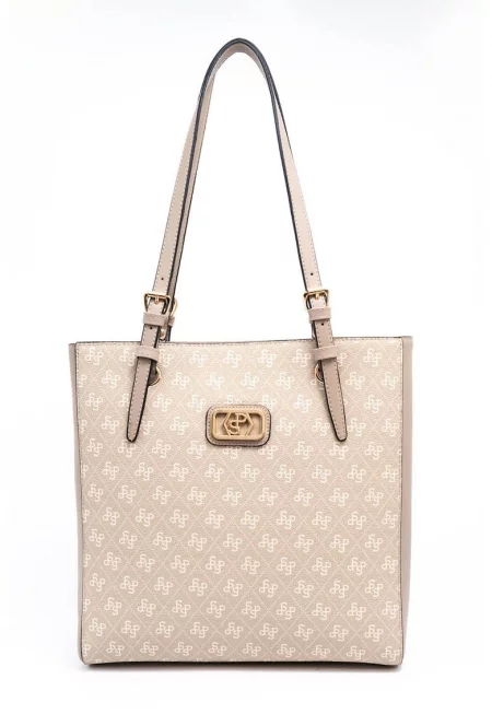 Шопинг чанта от еко кожа - Крем