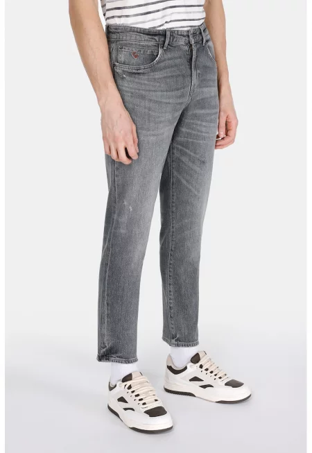 Скъсени прави дънки - Tъмносив