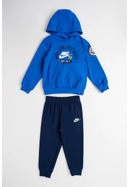 Спортен екип с памук с лого - Бял/Син