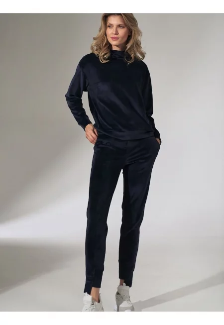 Спортен панталон  тъмносин - стеснен - еластан/полиестер - с джобове