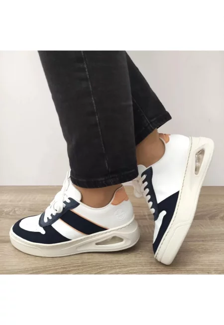 Спортни обувки  N6410-80 Бели с тъмносиньо - Бял