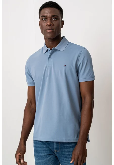 Стандартна тениска с яка - Пастелносин