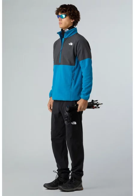 Суитшърт за хайкинг Glacier с цип - Пастелносин/Сив