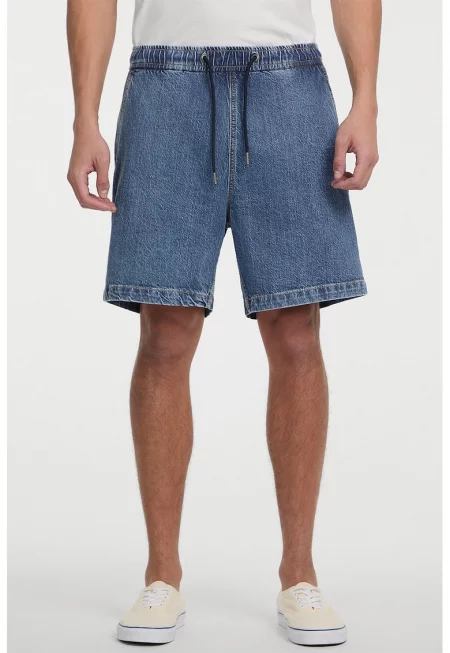 Свободни дънки с регулируема талия - Син