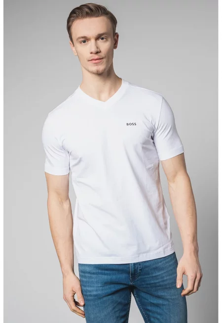 Тениска с шпиц - Бял