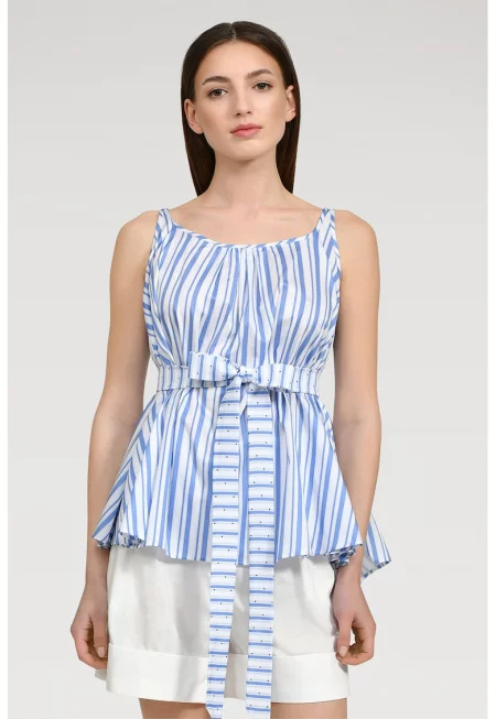 Топ Betti с връзка - Бял/Син