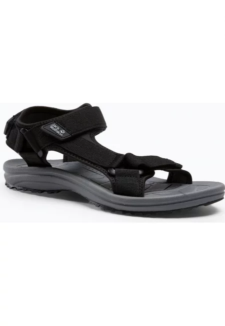 Трекинг сандали за мъже -  Синтетичен материал - Черни - Черен