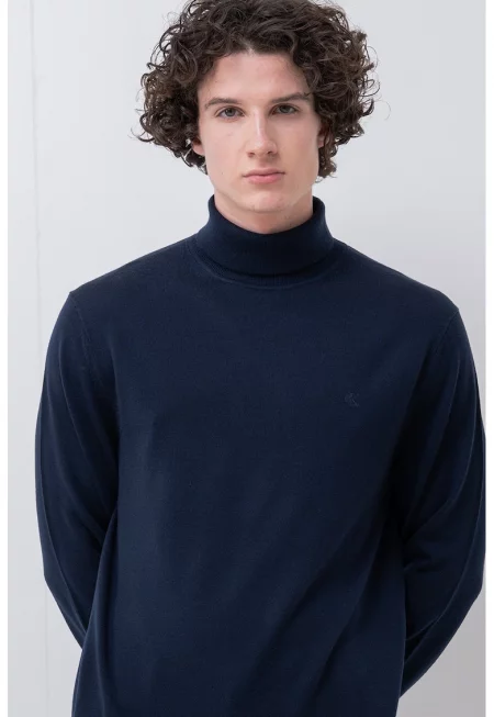 Вълнено поло - Тъмносин