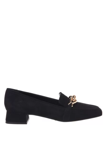 Велурени мокасини с квадратен връх