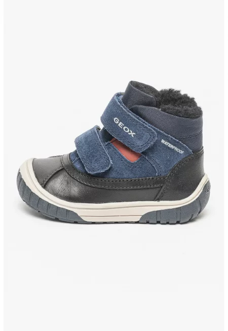 Водоустойчиви боти с велур - Черен/Тъмносин