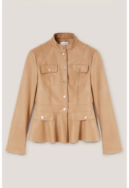 Яке от еко кожа с набран подгъв