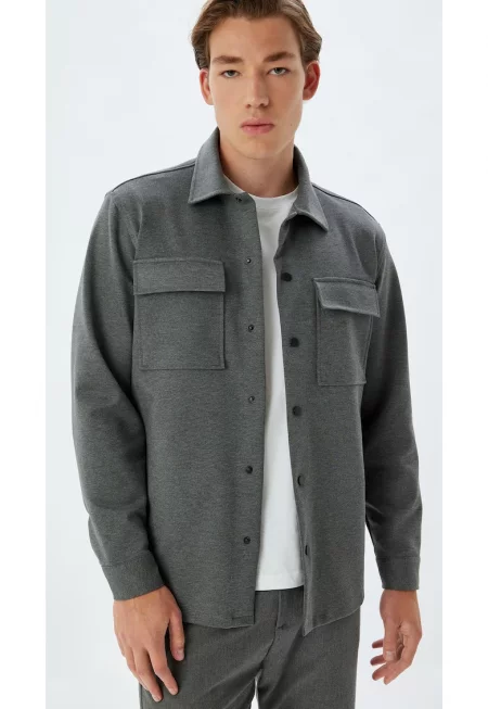 Яке с капси - Антрацитно сиво