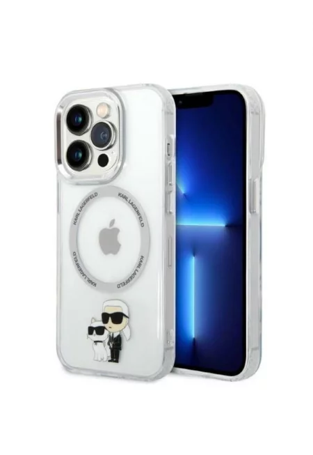 Защитен калъф  MagSafe IML Karl и Choupette NFT за iPhone 14 Pro Max - Прозрачен