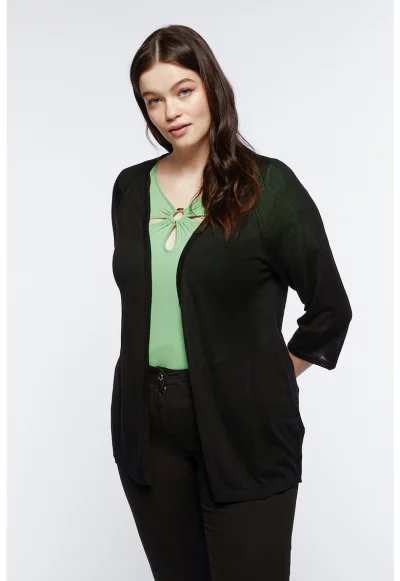 Жилетка с лиосел и ръкави реглан