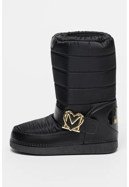 Зимни ботуши с лого - Златист/Черен