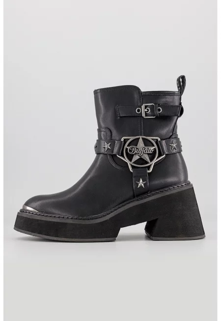 Боти Bull Star Biker от еко кожа с масивен ток