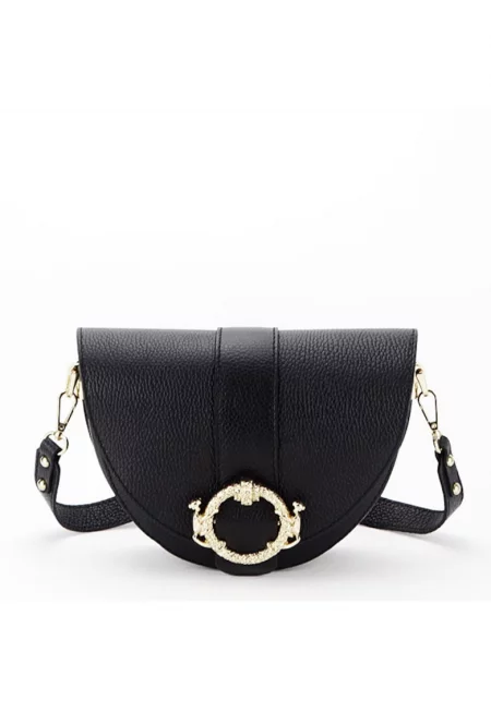 Чанта естествена кожа 7092 121 Черна 14181 - Черен