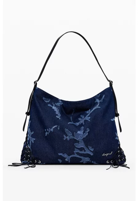 Чанта през рамо с връзка - Тъмносин