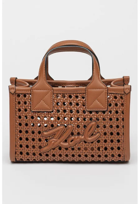 Чанта през рамо Skuare с отделяща се презрамка - Канелено кафяво