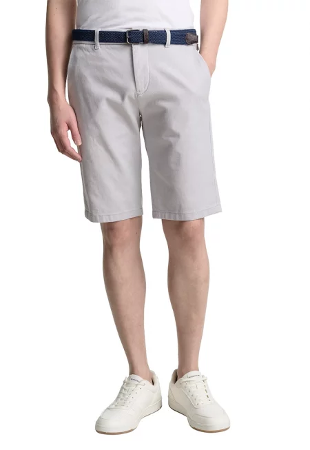 Чино бермуди със средновисока талия - Светло сив